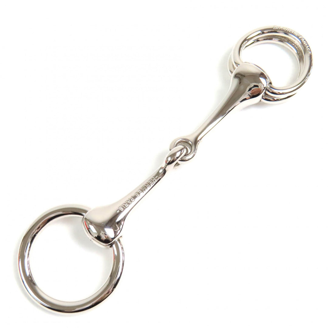 Great HERMES Scarf ring Horsebit Silver Women