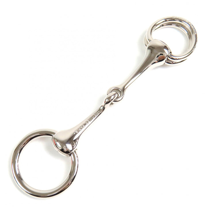 Great HERMES Scarf ring Horsebit Silver Women