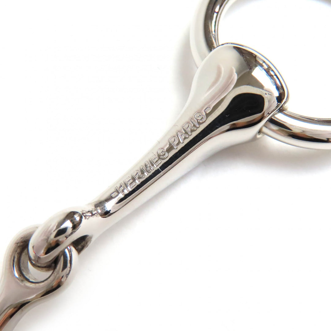 Great HERMES Scarf ring Horsebit Silver Women
