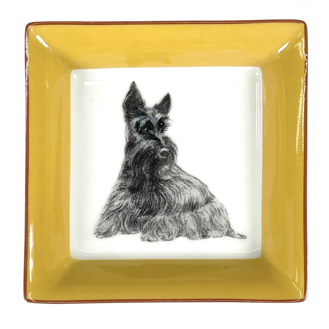 Pristine HERMES ashtray Scottish Terrier Ashtray white Pottery mens