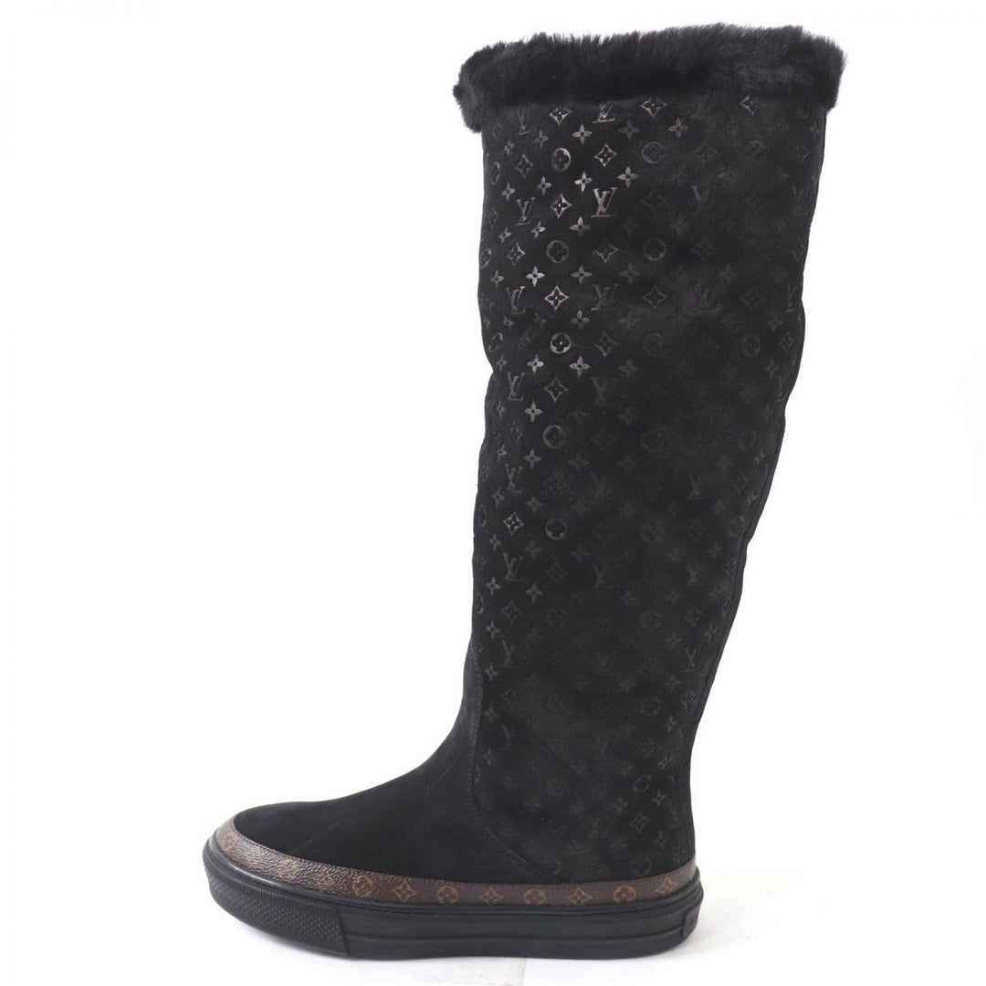 Discounted Excellent LOUIS VUITTON boots black Mouton Women 35
