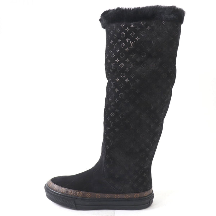 Discounted Excellent LOUIS VUITTON boots black Mouton Women 35