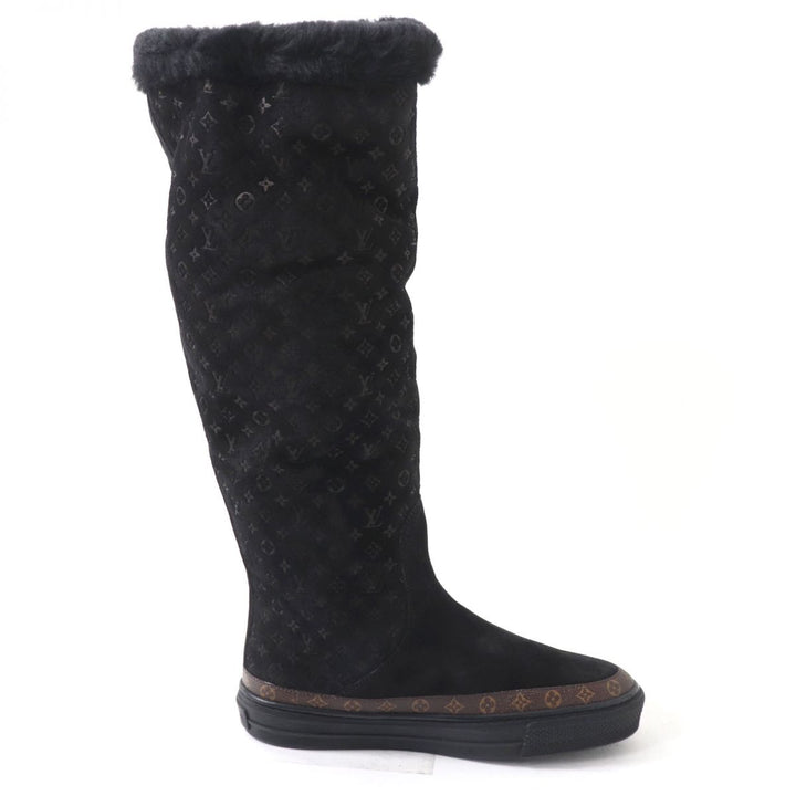 Discounted Excellent LOUIS VUITTON boots black Mouton Women 35