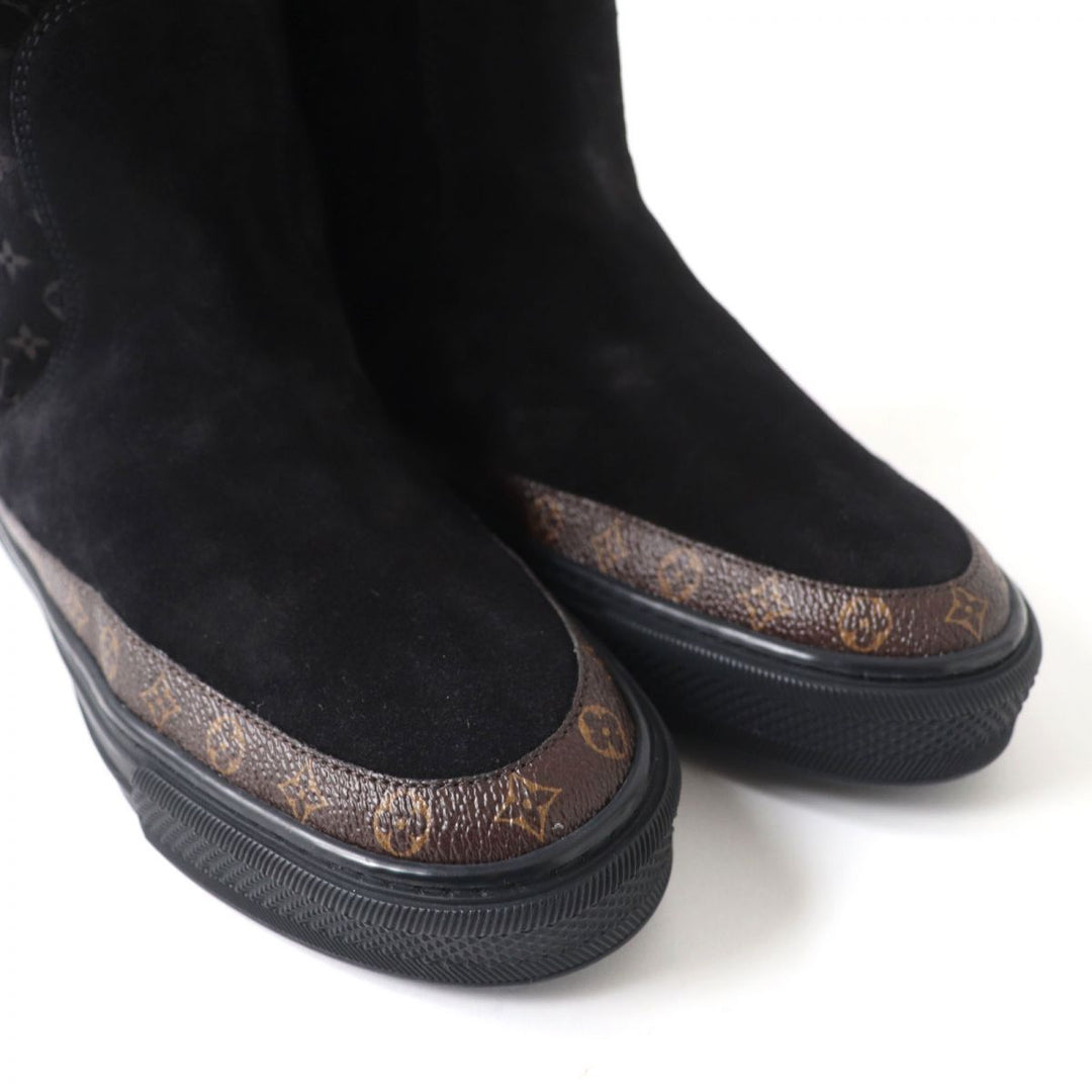 Discounted Excellent LOUIS VUITTON boots black Mouton Women 35