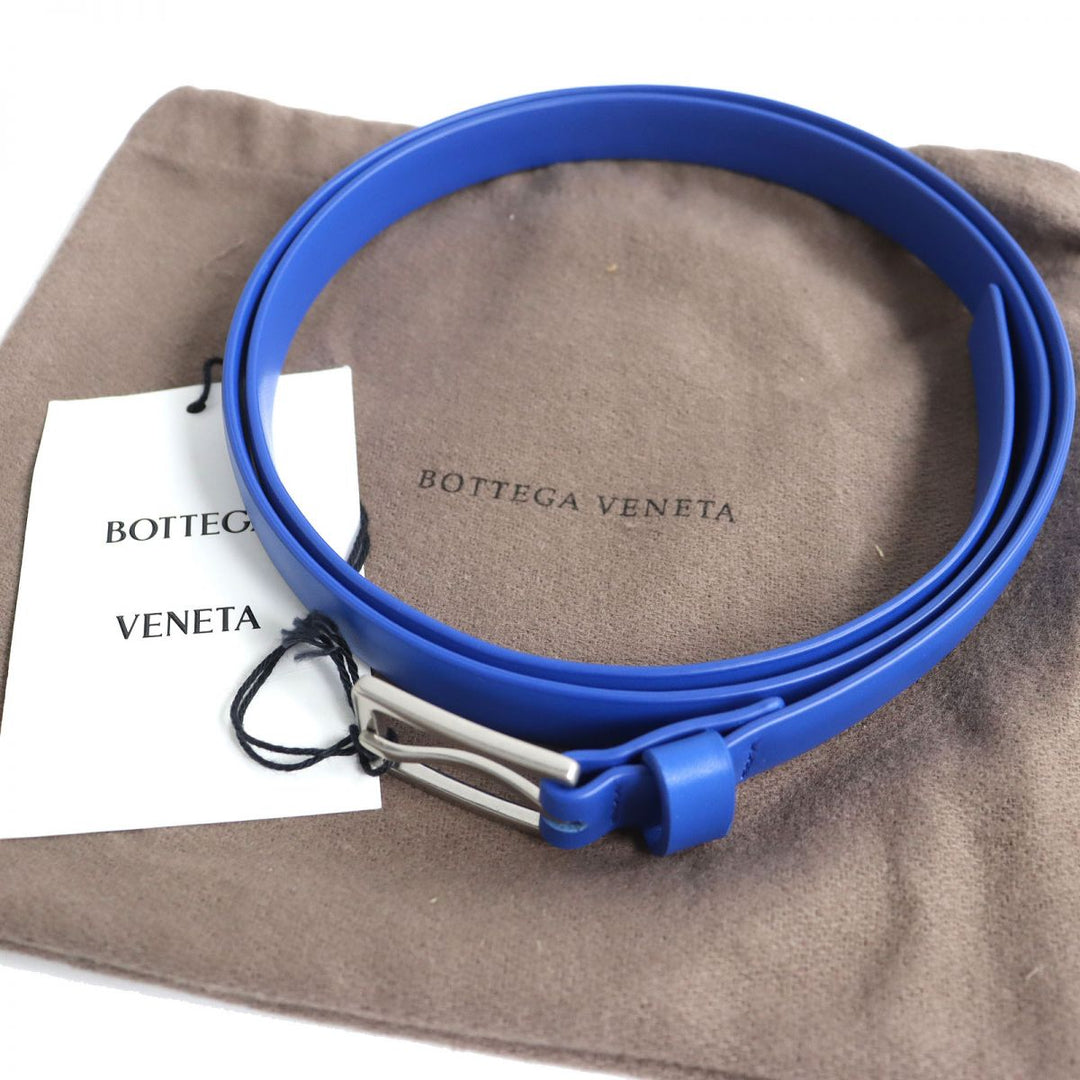 Discounted Pristine BOTTEGAVENETA belt Blue x Silver Metal leather mens
