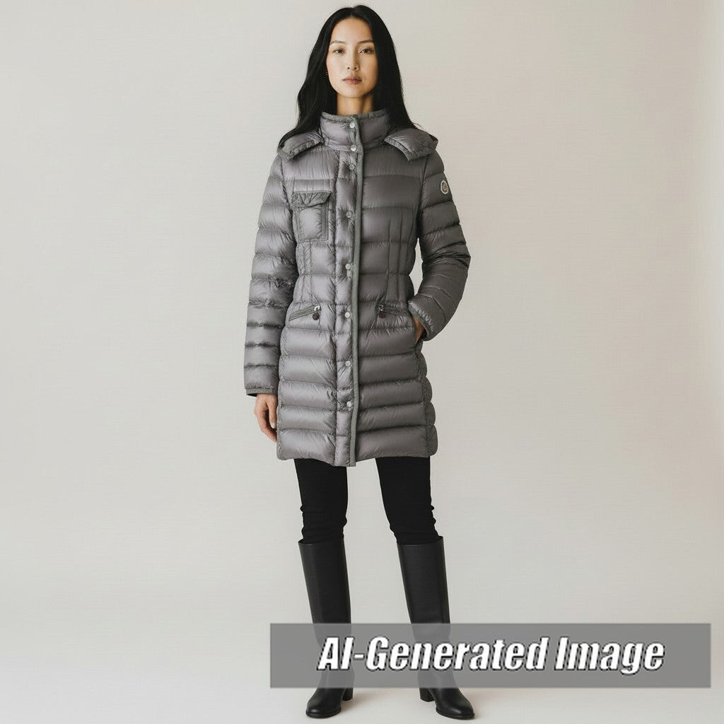 Discounted Great MONCLER down coat gray Nylon Women 0