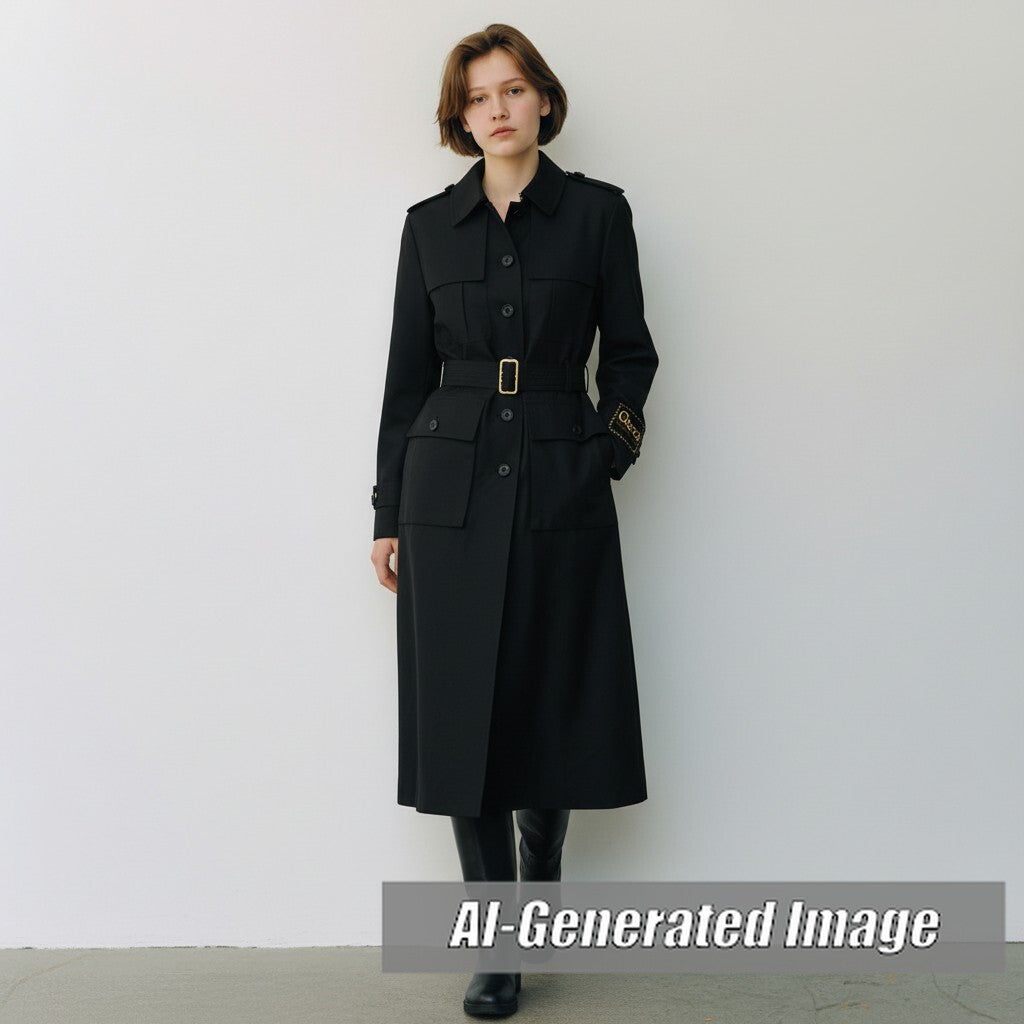 Discounted Excellent GUCCI coat black cotton Women