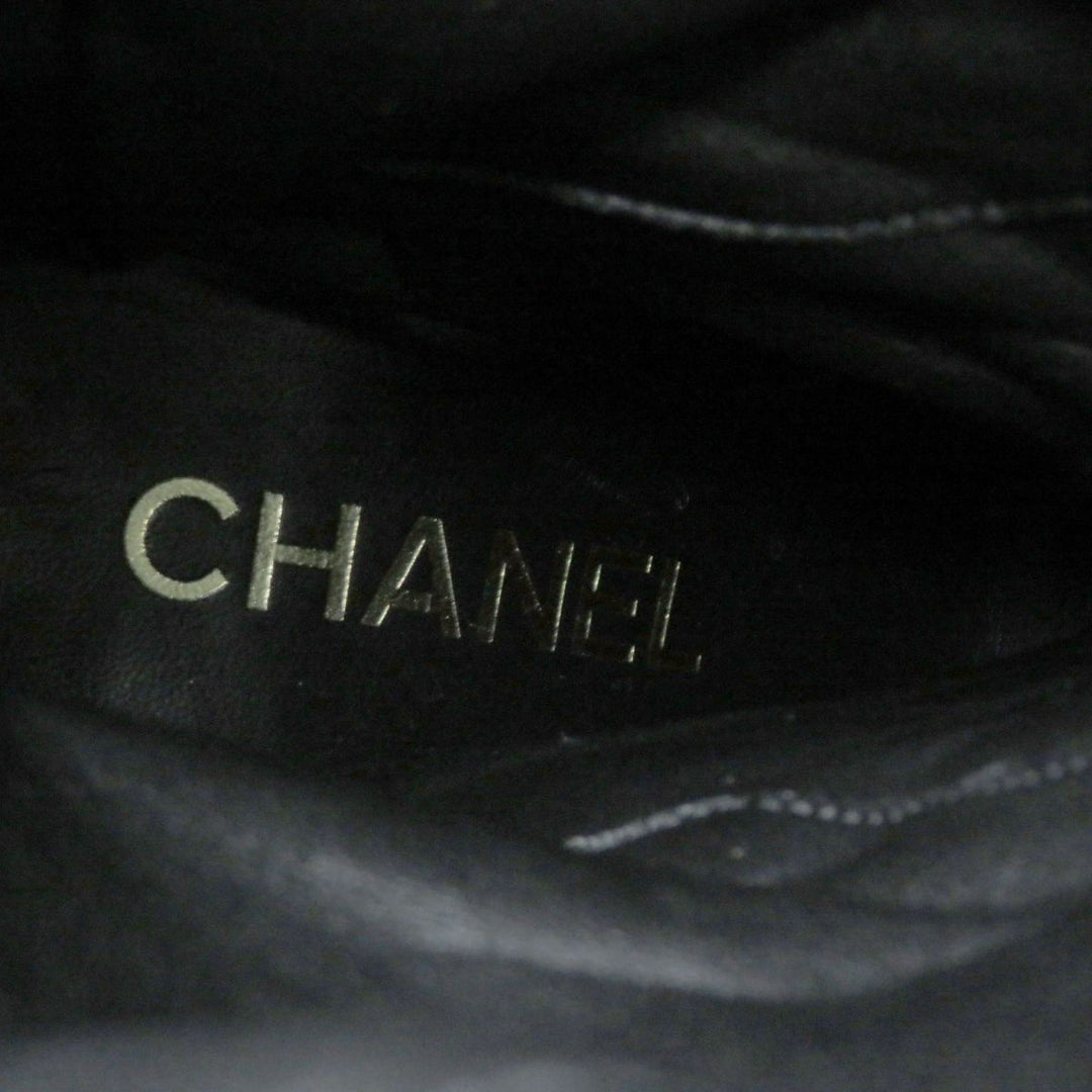 Discounted 
 Great CHANEL boots black leather Women 35.5