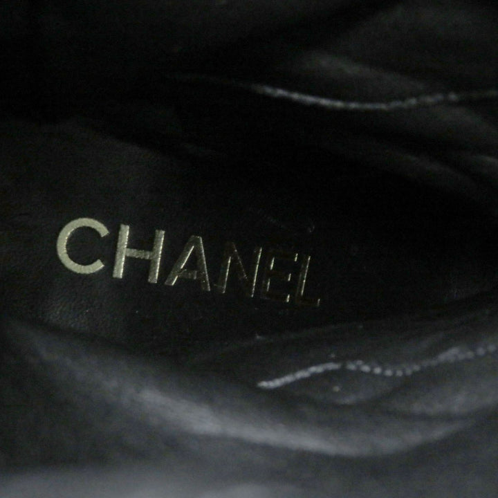 Discounted 
 Great CHANEL boots black leather Women 35.5