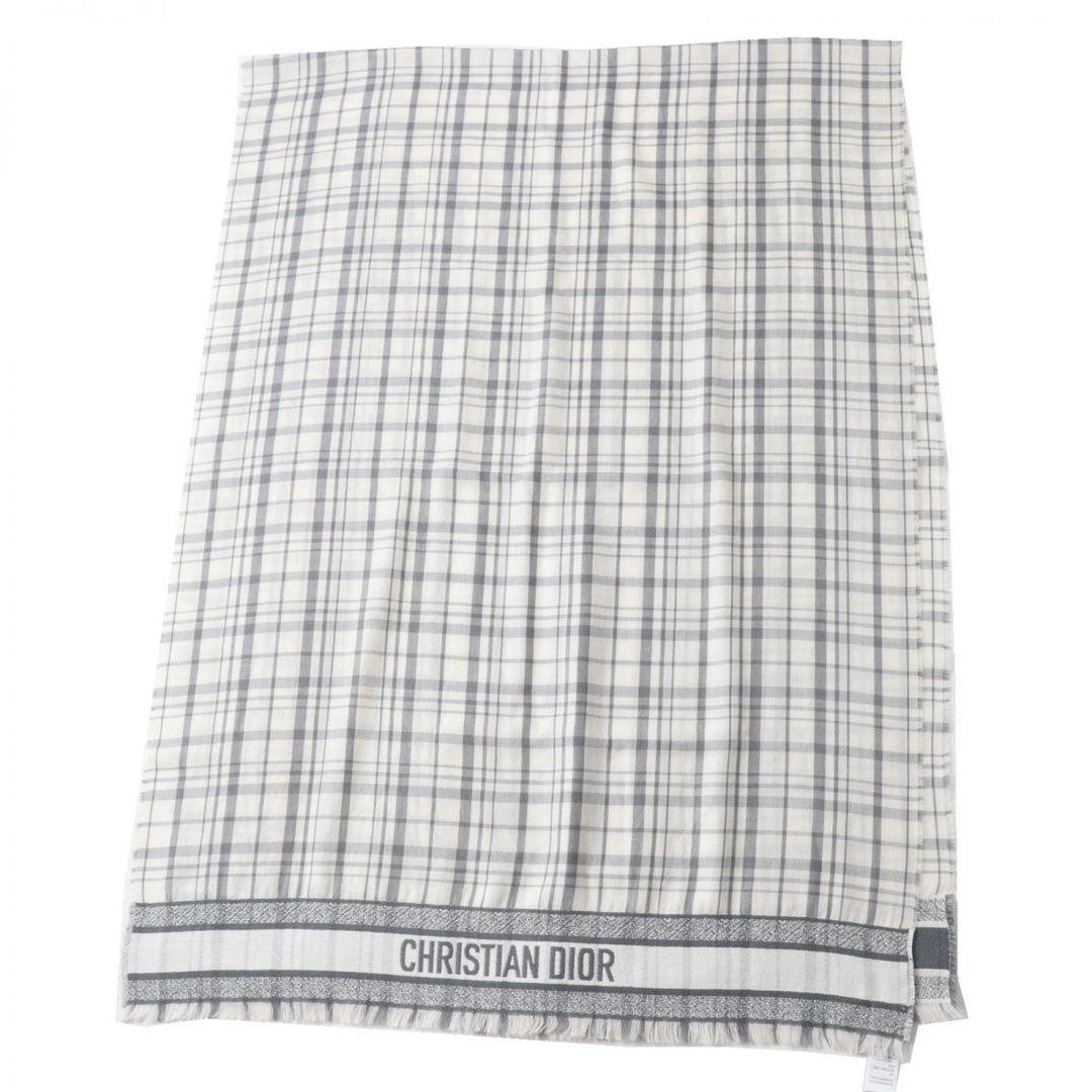 Discounted Excellent Dior HOMME Stall White x Grey Check Pattern cashmere Women