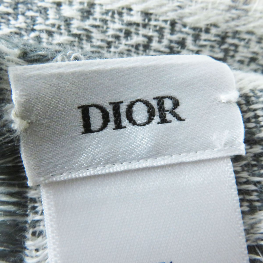 Discounted Excellent Dior HOMME Stall White x Grey Check Pattern cashmere Women