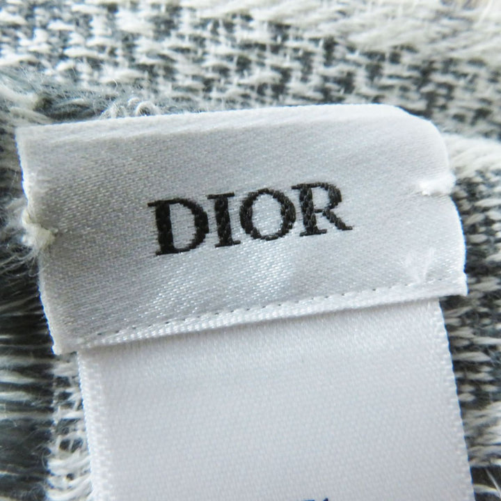 Discounted Excellent Dior HOMME Stall White x Grey Check Pattern cashmere Women