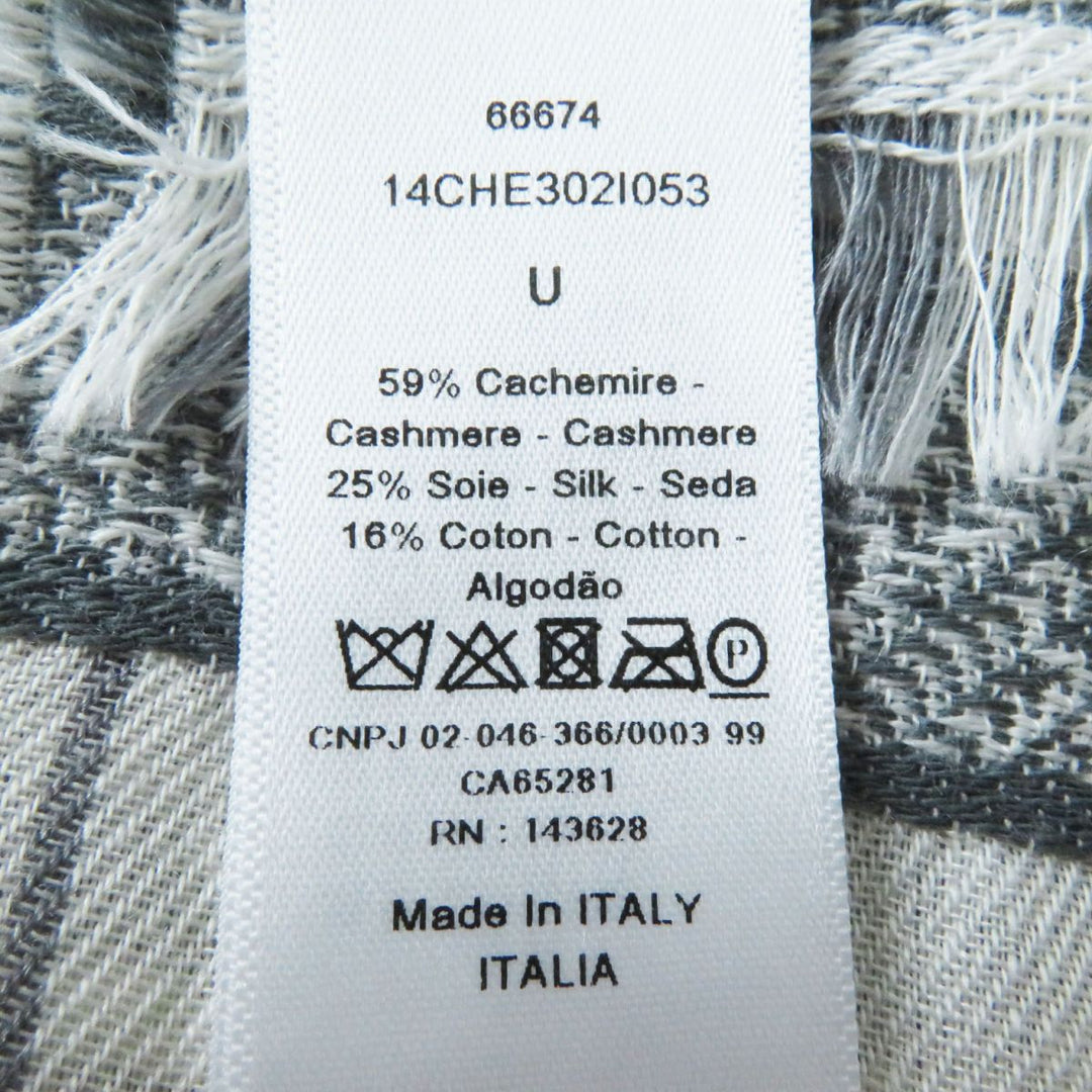 Discounted Excellent Dior HOMME Stall White x Grey Check Pattern cashmere Women
