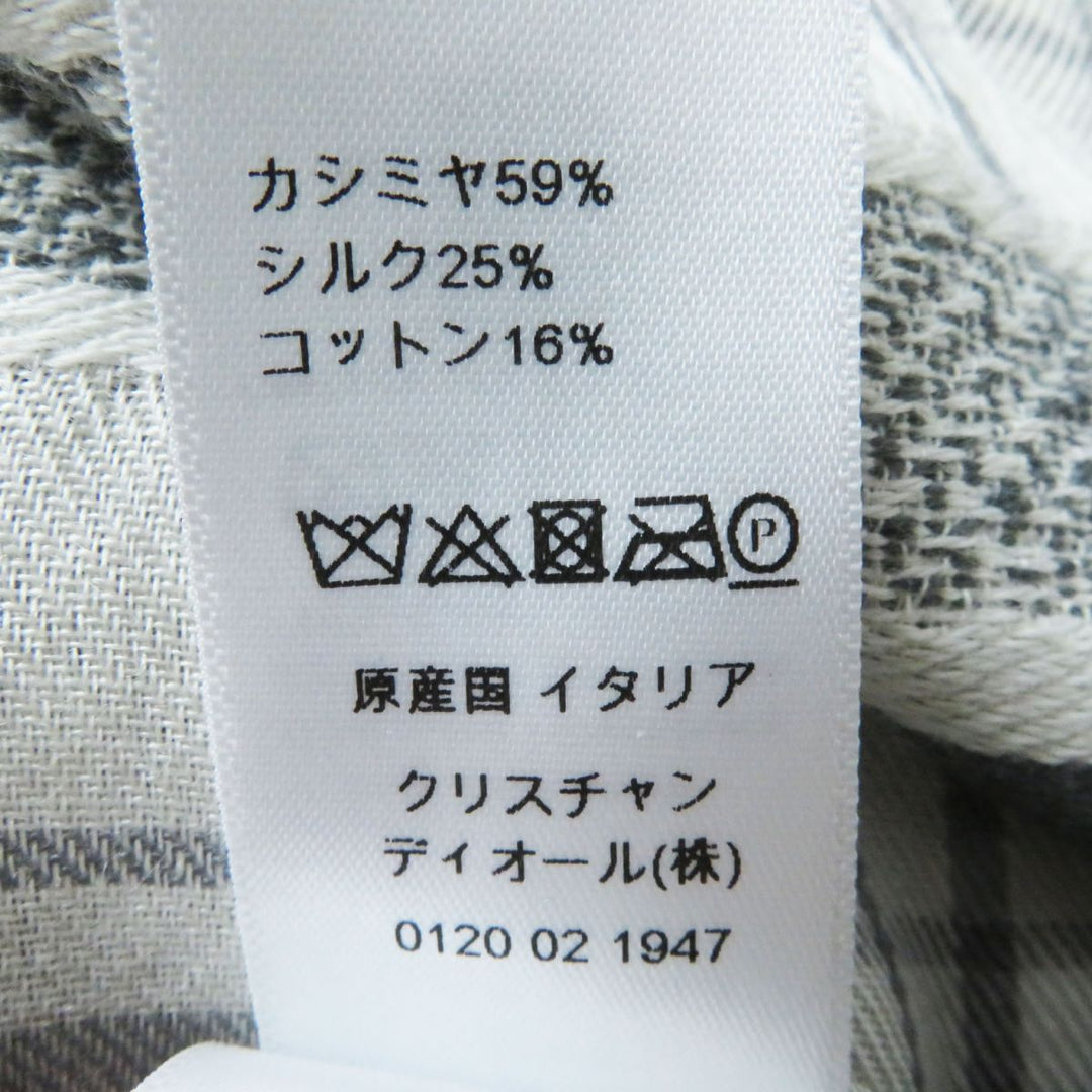 Discounted Excellent Dior HOMME Stall White x Grey Check Pattern cashmere Women