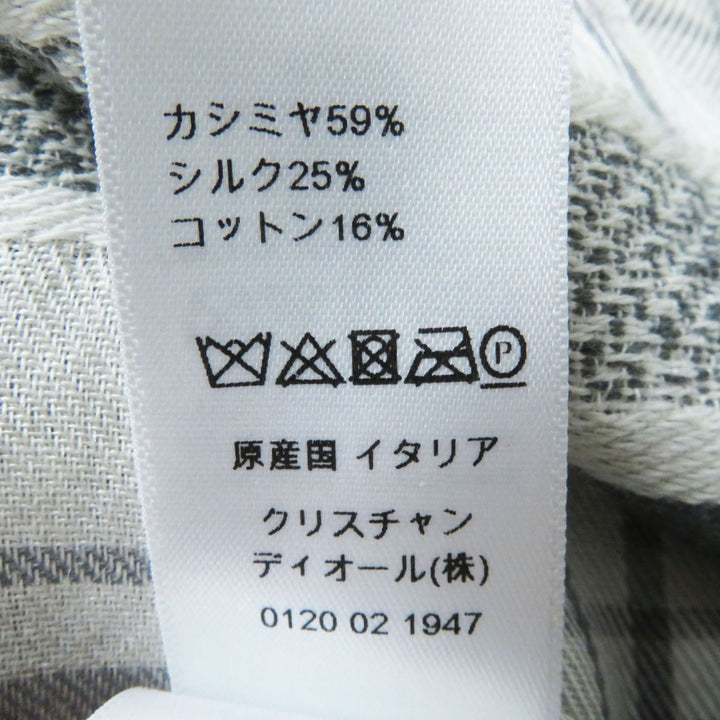 Discounted Excellent Dior HOMME Stall White x Grey Check Pattern cashmere Women
