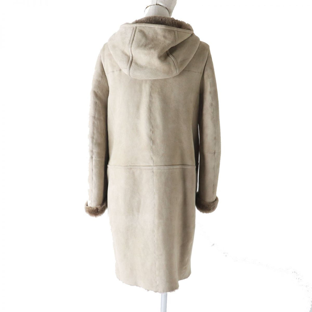 Discounted 
 Very Good Max Mara Mouton coat beige Sheep leather Women 38