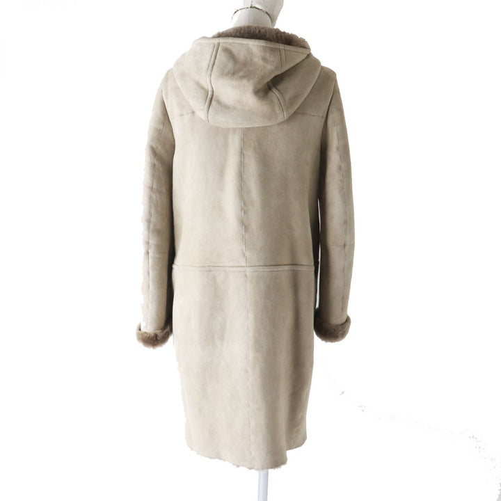 Discounted 
 Very Good Max Mara Mouton coat beige Sheep leather Women 38