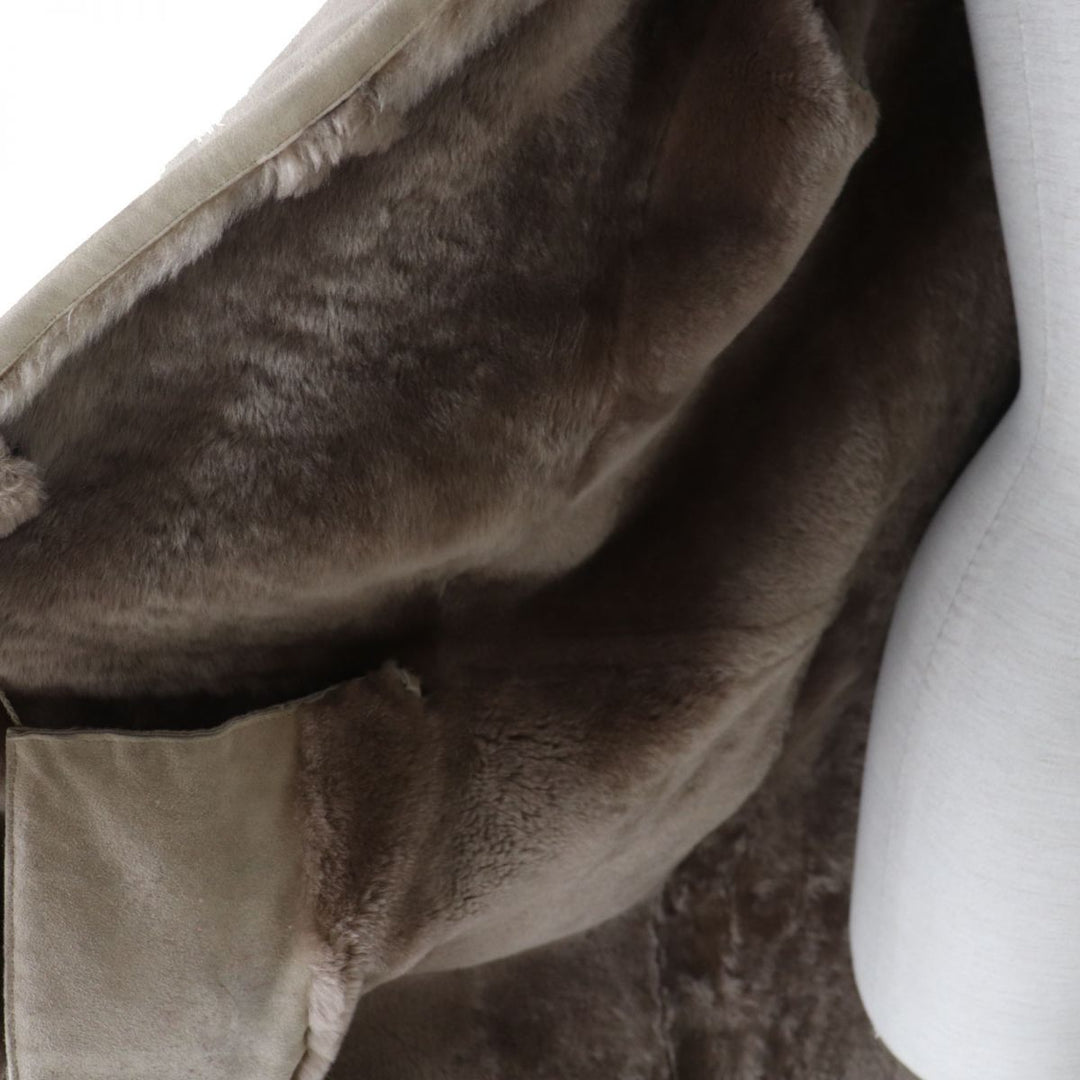 Discounted 
 Very Good Max Mara Mouton coat beige Sheep leather Women 38