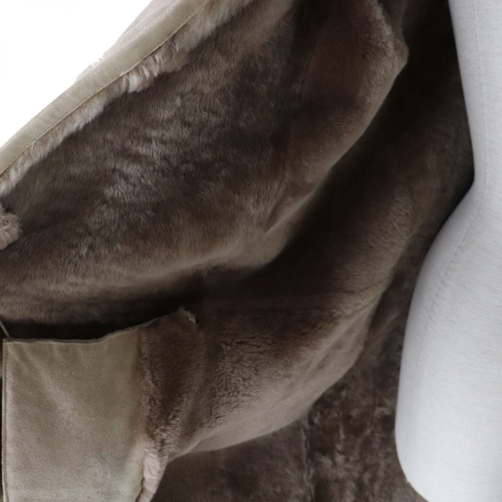 Discounted 
 Very Good Max Mara Mouton coat beige Sheep leather Women 38