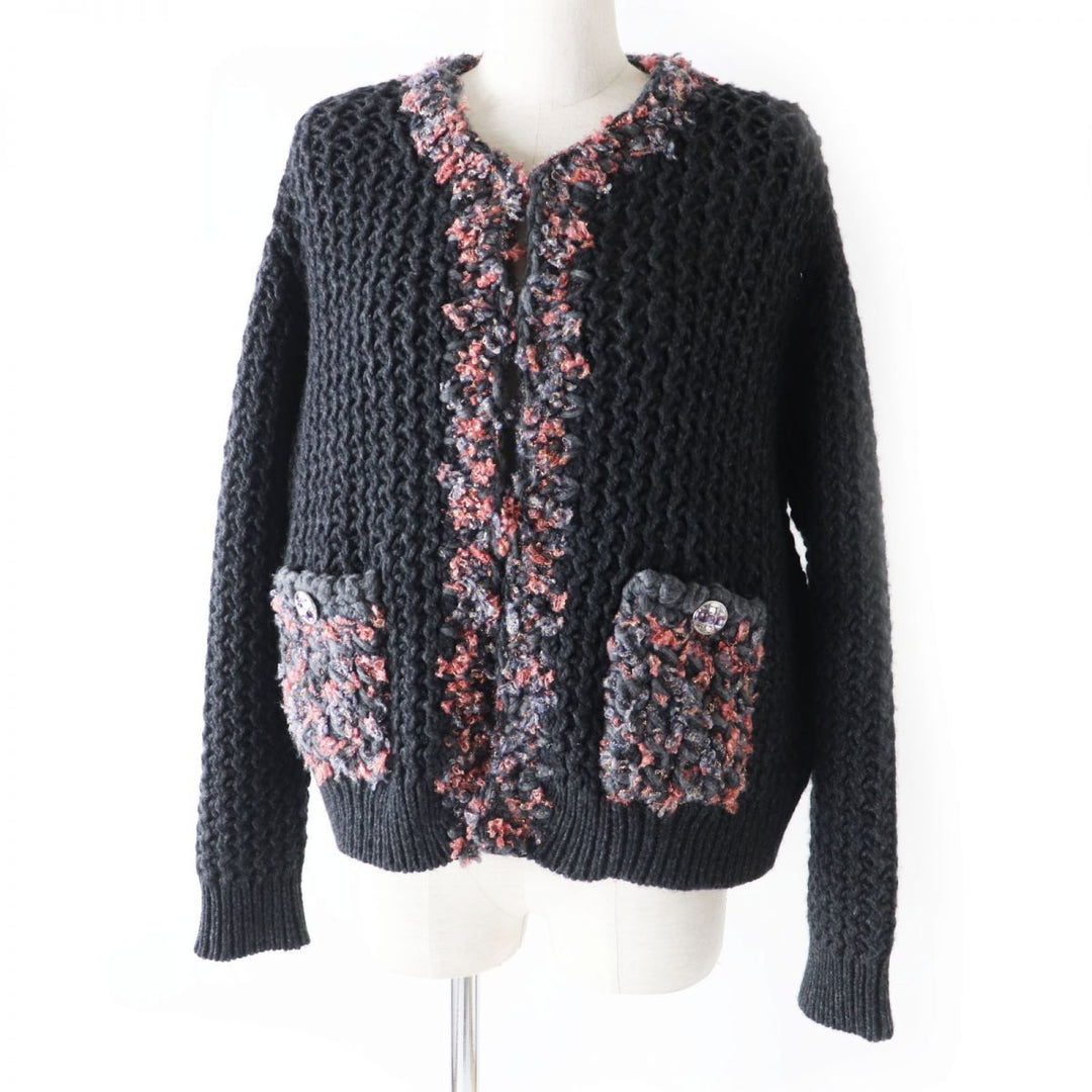 Discounted 
 Excellent CHANEL knit Charcoal Gray x Multi cashmere Women