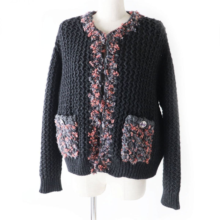 Discounted 
 Excellent CHANEL knit Charcoal Gray x Multi cashmere Women