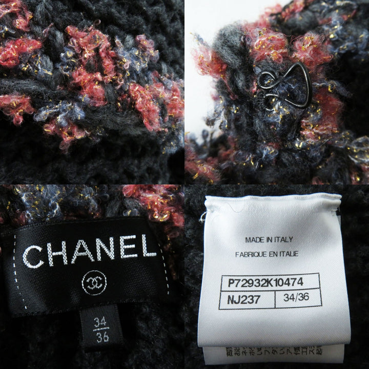 Discounted 
 Excellent CHANEL knit Charcoal Gray x Multi cashmere Women