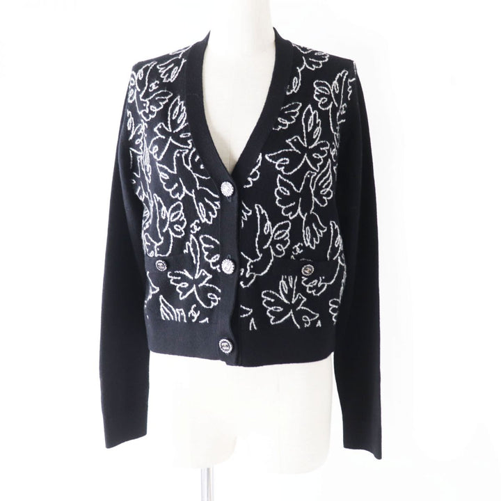 Discounted 
 Pristine CHANEL knit Black x White (Tricolor Pattern) cashmere Women 40