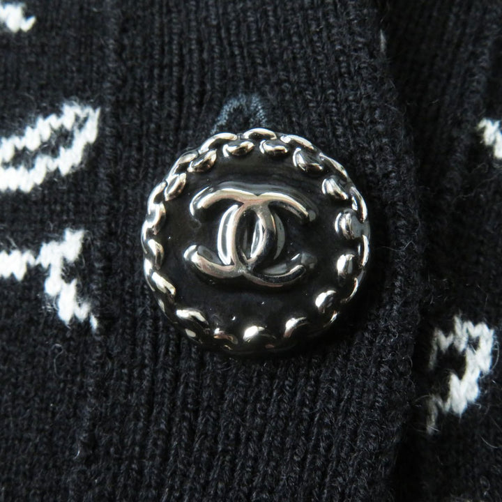 Discounted 
 Pristine CHANEL knit Black x White (Tricolor Pattern) cashmere Women 40