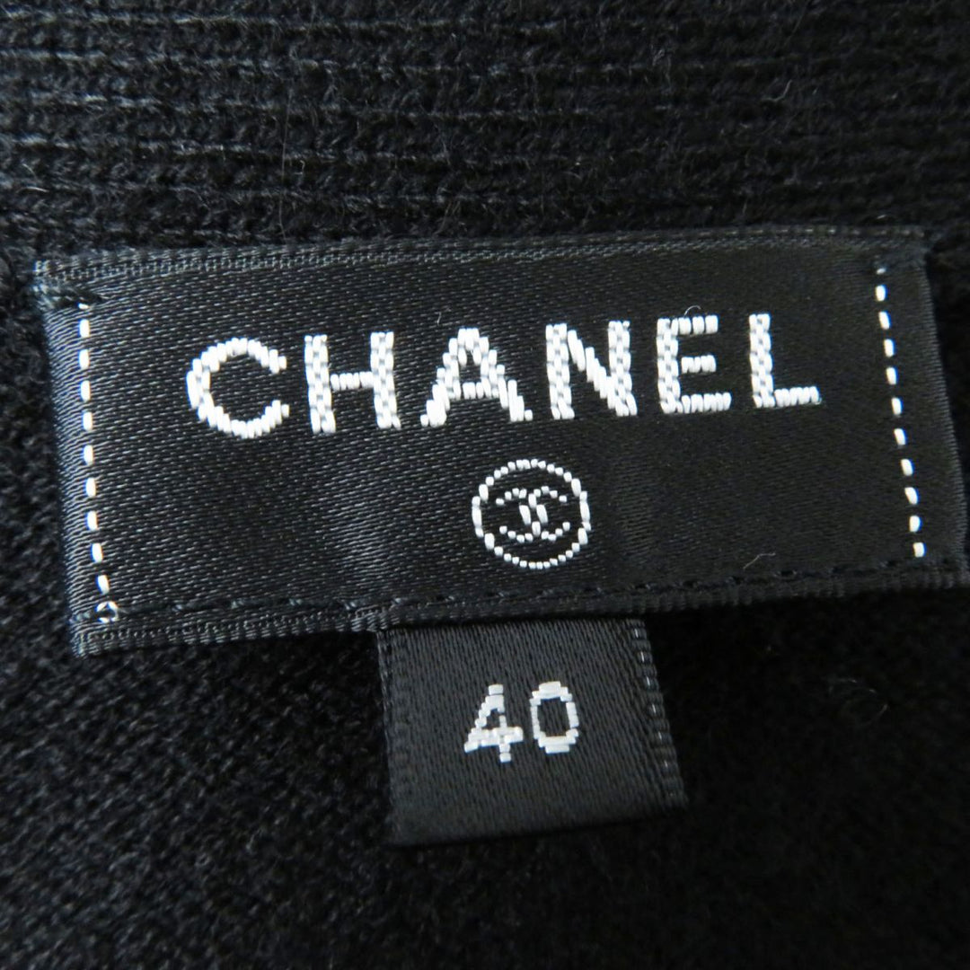 Discounted 
 Pristine CHANEL knit Black x White (Tricolor Pattern) cashmere Women 40