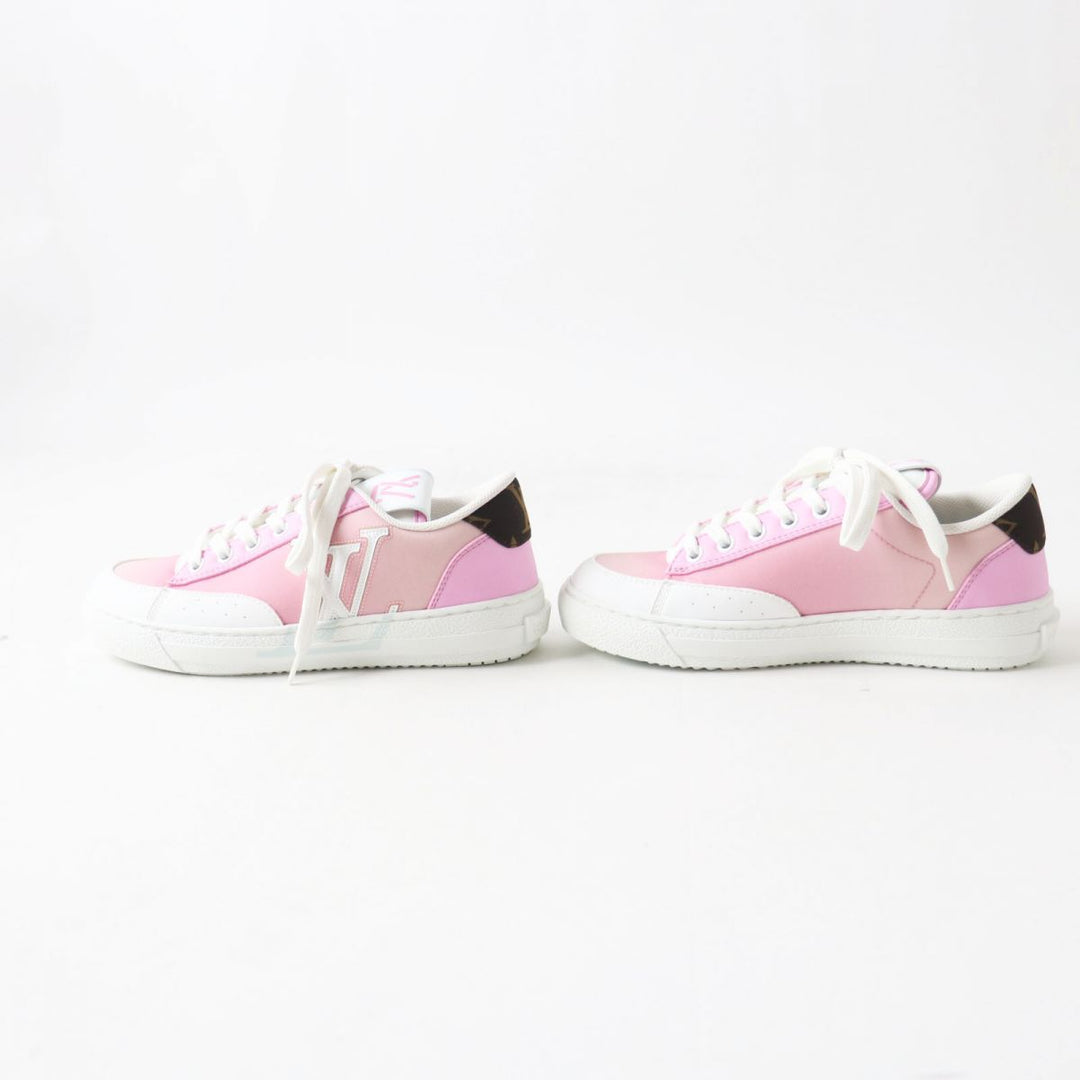 新品 LOUIS VUITTON スニーカー ピンク x ホワイト レディース 35