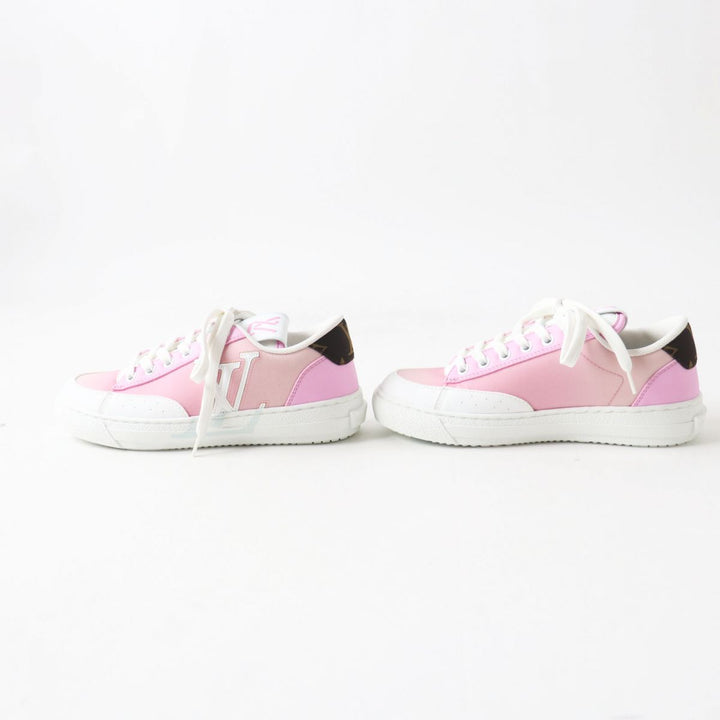新品 LOUIS VUITTON スニーカー ピンク x ホワイト レディース 35