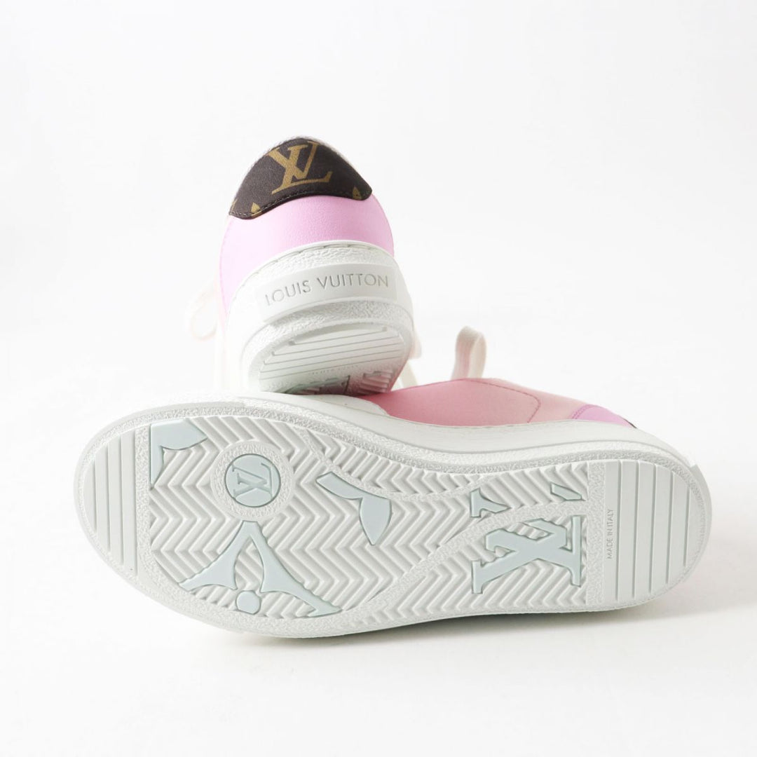 新品 LOUIS VUITTON スニーカー ピンク x ホワイト レディース 35
