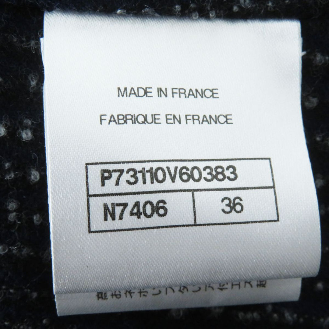 Discounted 
 Excellent CHANEL coat Navy wool Women 36