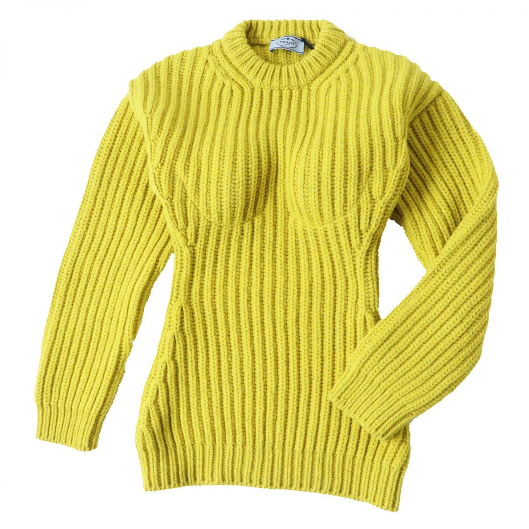Discounted Pristine PRADA sweater Mustard Virgin wool Women 36