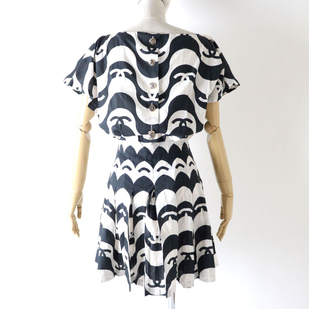 Discounted CHANEL one piece NOIRxECRU cotton Women 34