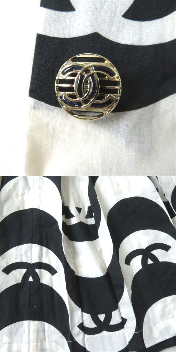 Discounted CHANEL one piece NOIRxECRU cotton Women 34