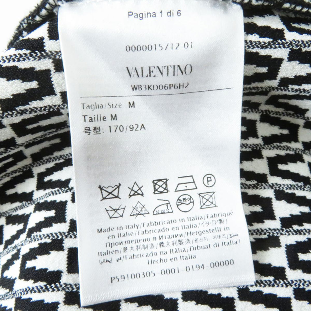 Discounted VALENTINO one piece Black x White V-pattern Rayon Women M