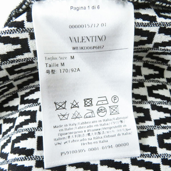 Discounted VALENTINO one piece Black x White V-pattern Rayon Women M