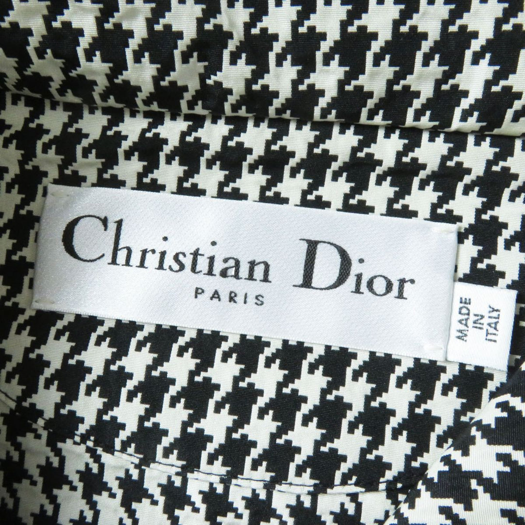 Discounted Christian Dior hoodie Black x White Houndstooth Pattern polyester Women XS