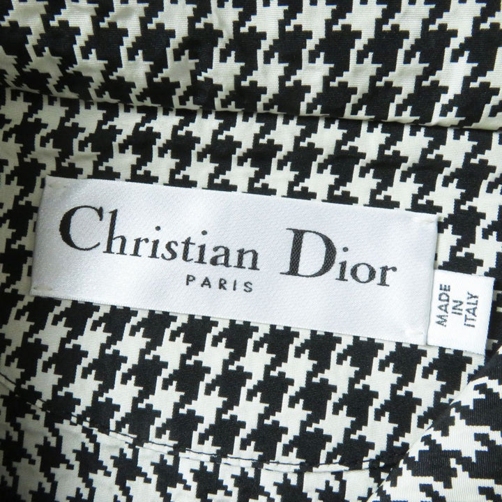 Discounted Christian Dior hoodie Black x White Houndstooth Pattern polyester Women XS