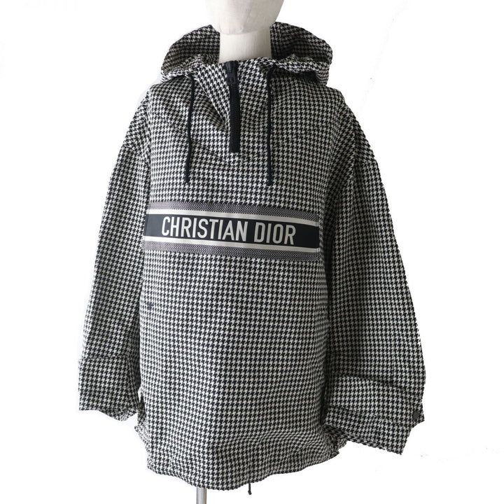 Discounted Christian Dior hoodie Black x White Houndstooth Pattern polyester Women XS