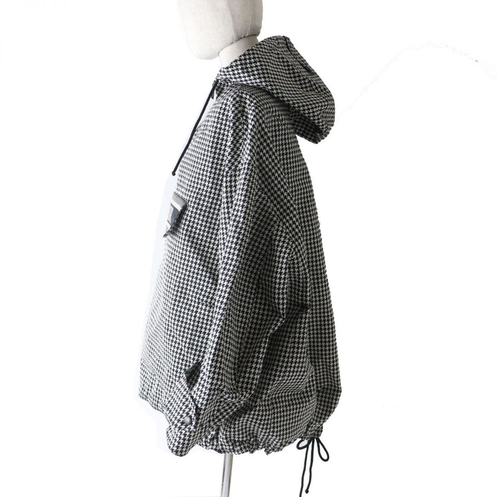 Discounted Christian Dior hoodie Black x White Houndstooth Pattern polyester Women XS