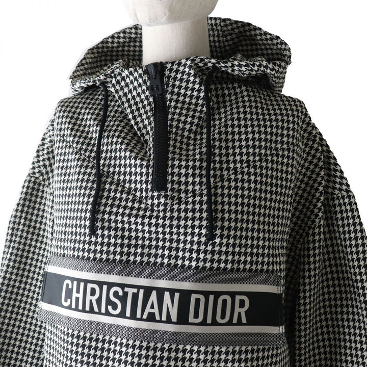 Discounted Christian Dior hoodie Black x White Houndstooth Pattern polyester Women XS
