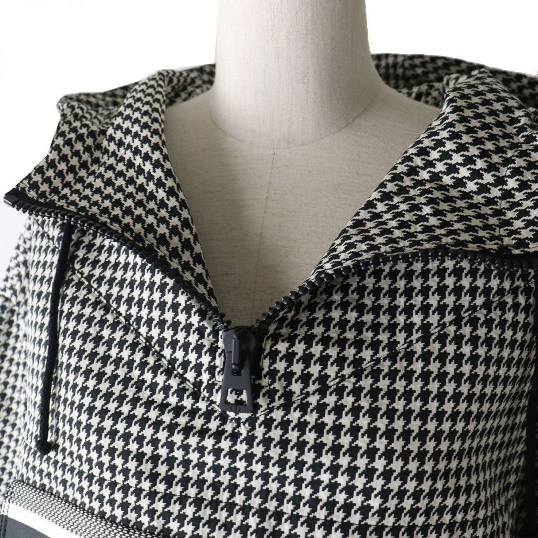 Discounted Christian Dior hoodie Black x White Houndstooth Pattern polyester Women XS