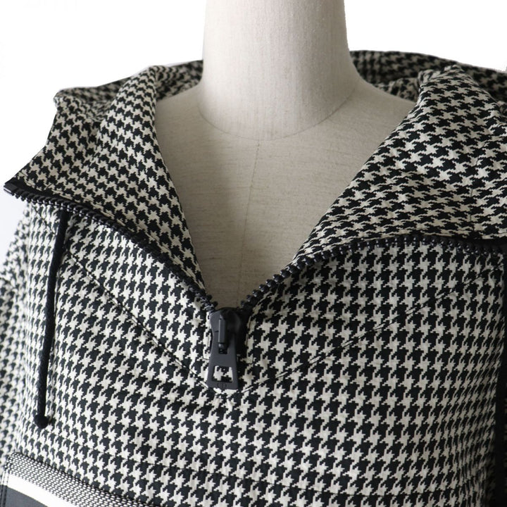 Discounted Christian Dior hoodie Black x White Houndstooth Pattern polyester Women XS