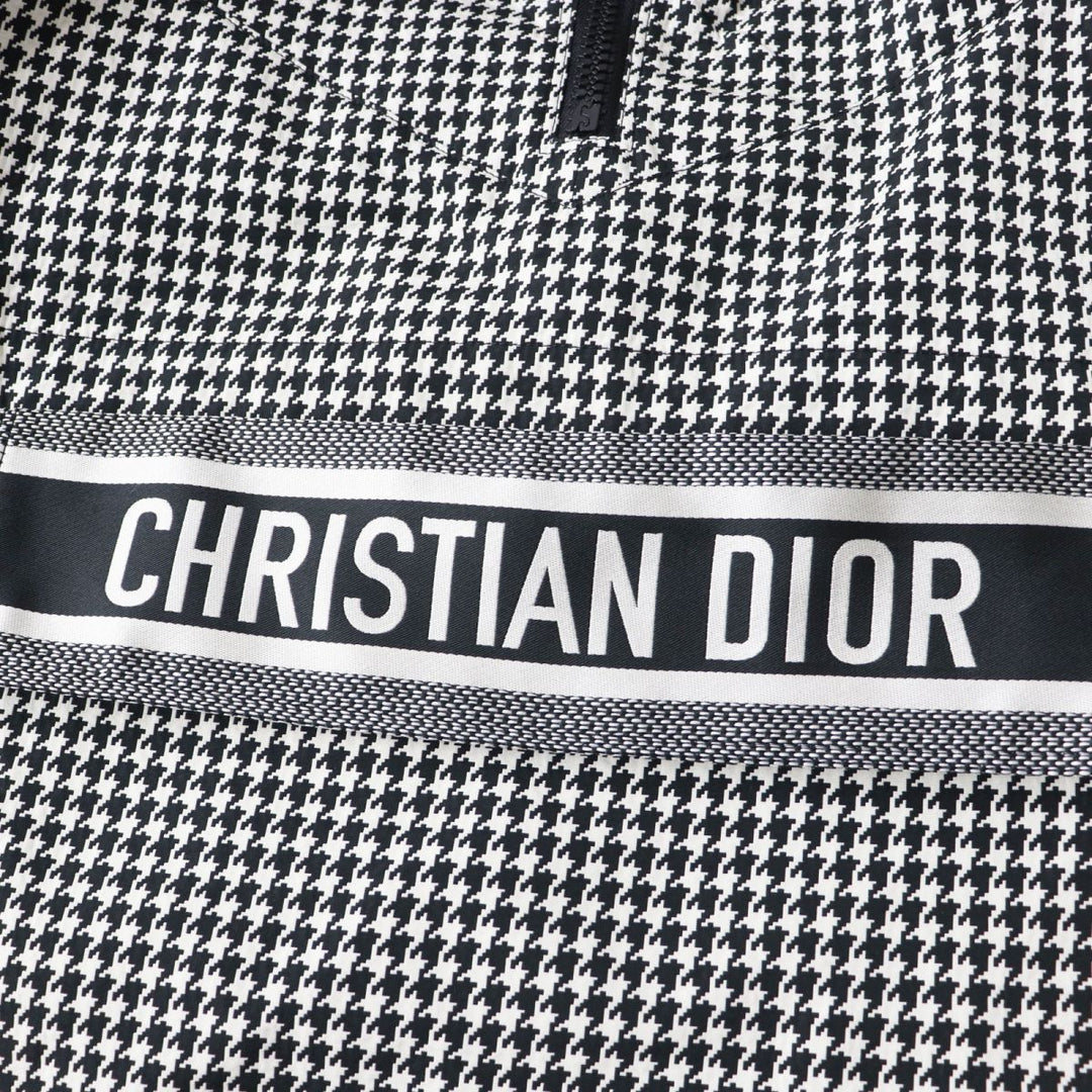 Discounted Christian Dior hoodie Black x White Houndstooth Pattern polyester Women XS
