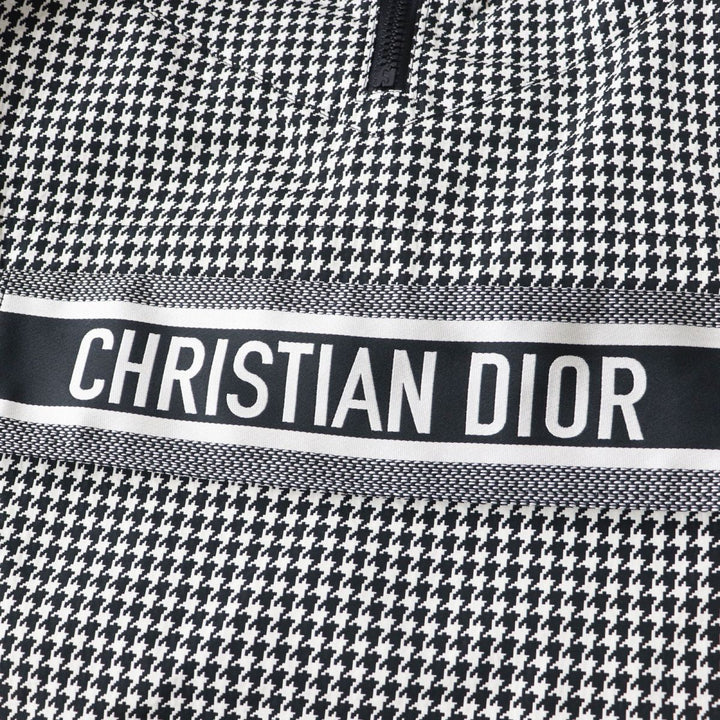 Discounted Christian Dior hoodie Black x White Houndstooth Pattern polyester Women XS