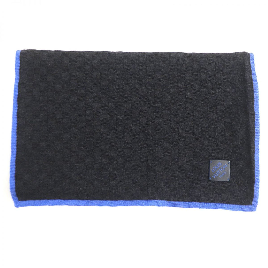 Discounted Great LOUIS VUITTON Scarf Dark gray wool mens