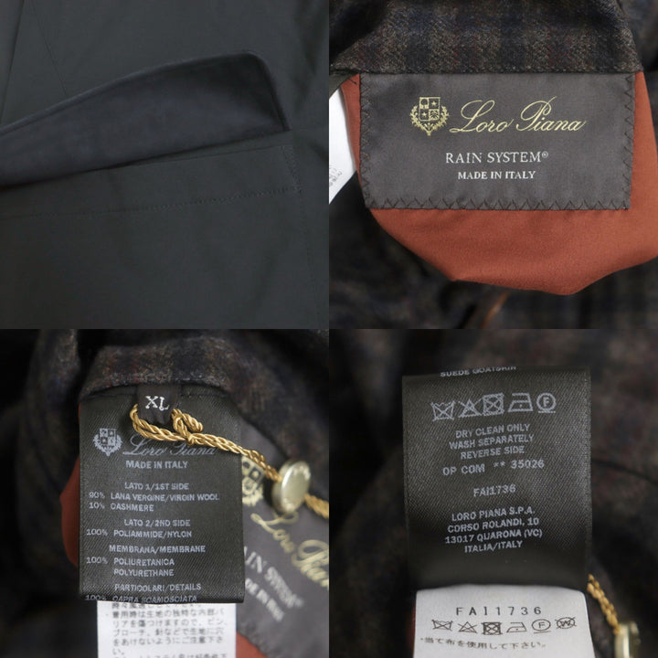 Discounted Loro Piana coat Brown (Check Pattern)/Black wool mens XL