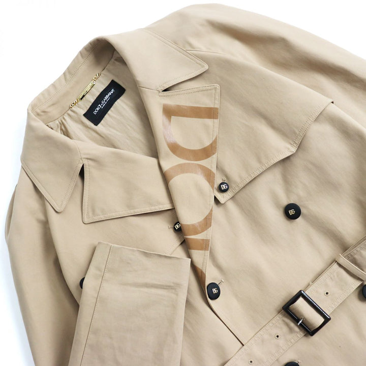 Discounted Great DOLCE&GABBANA trench coat beige cotton mens 48